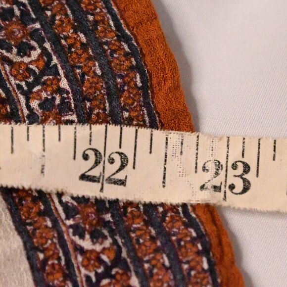 Lucky Brand Womens Medium Floral Prairie Style Boho Drawstring Waist Blouse Top - Picture 6 of 7